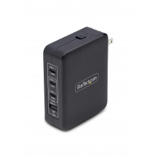 StarTech.com Cargador USB-C/USB-A de Pared GaN PD de 140W - 3x USB-C/1x USB-A - Cargador Internacional para Portátil MacBook/Dell XPS/Inspiron - Carg