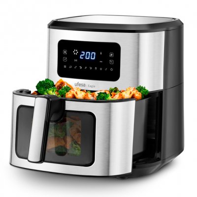 72805690 freidora Sencillo 6,5 L Independiente Freidora de aire caliente Negro, Acero