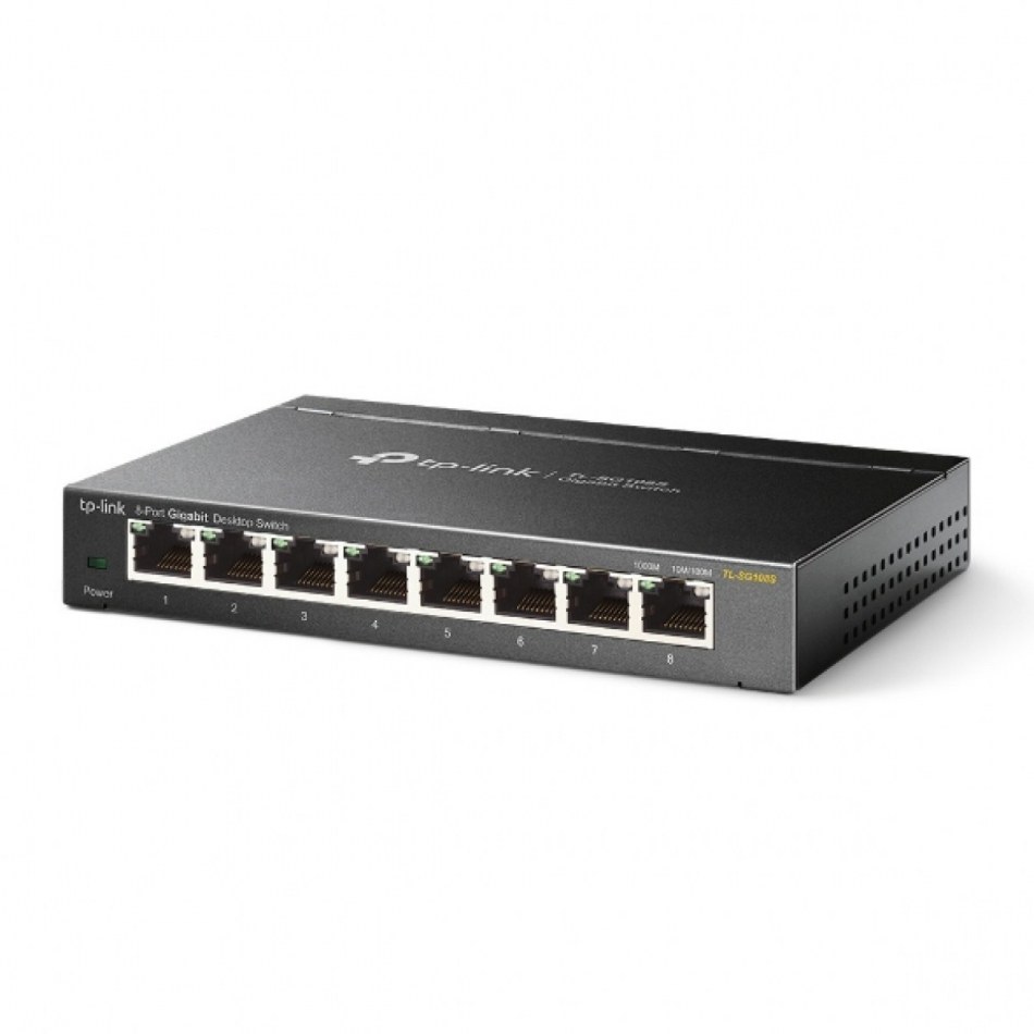 TP-Link TL-SG108S Switch 8xGB RJ45 Metal Gigabit Ethernet (10/100/1000) Negro