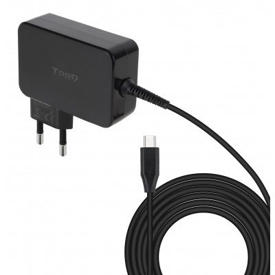 Tooq - CARGADOR PORTÁTIL GAN USB-C PD 45W, CÚBICO NEGRO