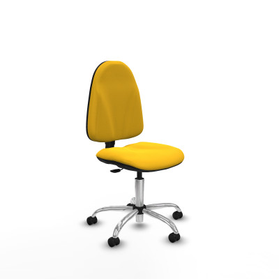 Algarra CP similpiel amarillo base cromada ruedas autofrenantes 50mm