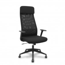 Piqueras y Crespo Silla Pro536 basculante tela negra brazos fijos