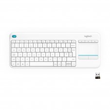 Logitech Wireless Touch Keyboard K400 Plus teclado RF inalámbrico QWERTY Inglés Blanco