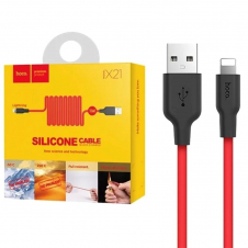 Cable USB a Lightning 1 metro Hoco X21 Ultra Resistente Rojo