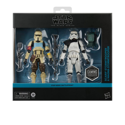 Pack 2 figuras hasbro star wars the black series battlefront scarf stormtrooper & magma stormtrooper