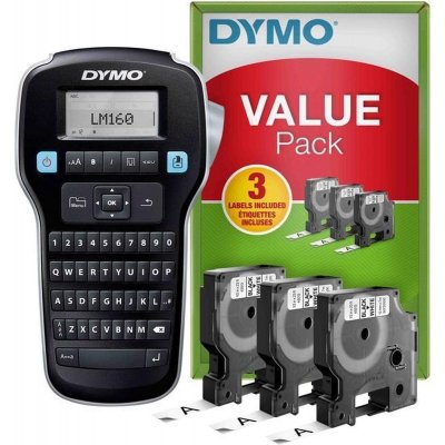 Dymo LabelManager 160 Kit Impresora de Etiquetas Portátil + 3 Rollos de Cinta de Etiquetas Dymo D1