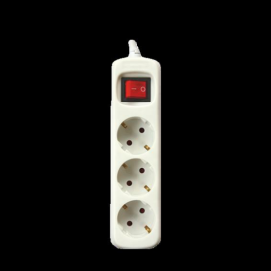 Regleta 3 tomas Silver Electronics, con interruptor, 1.5 metros, blanco