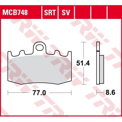 Pastillas de freno delanteras sinterizadas serie SRT TRW MCB748SRT