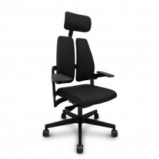 Piqueras y Crespo Silla Xilium Duo traslack tejido era negro brazos 3D y cabecero