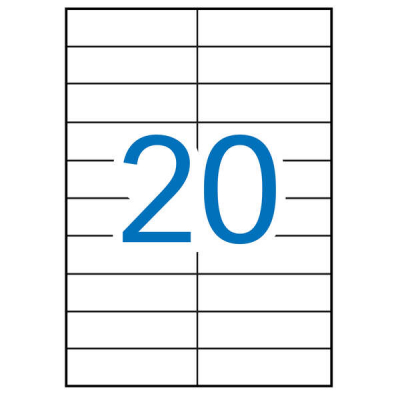 Apli Pack de 300 Etiquetas Rectangulares 21 x 74.6mm - Formato A5 - 15 Hojas por 20 Etiquetas - Adhesivo Permanente - Cantos Rectos - Color Blanco