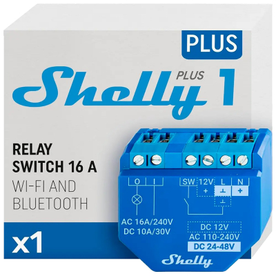 Interruptor WiFi Shelly 1 Gen3 - Contacto seco | 16A | Bluetooth | Compatible Alexa/Google