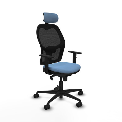 Jorquera sincro malla negra bali azul cielo brazos 1D base nailon cabecero 2D ruedas 65mm nailon