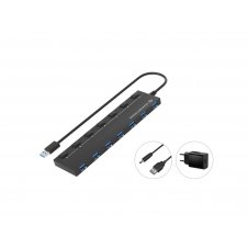 Conceptronic HUBBIES19BP hub de interfaz USB 3.2 Gen 1 (3.1 Gen 1) Type-A 5000 Mbit/s Negro