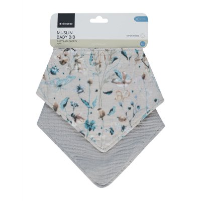 Juego de babero de muselina 2 uds Dreamy Fields Gris