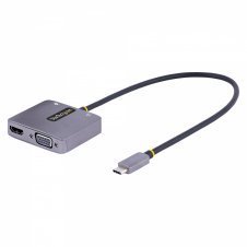 StarTech.com Adaptador de V?deo USB C, Adaptador Multipuertos USB Tipo C a HDMI VGA con Salida de Audio de 3,5mm, HDR 4K a 60Hz, PD 3.0 de 100W, Comp