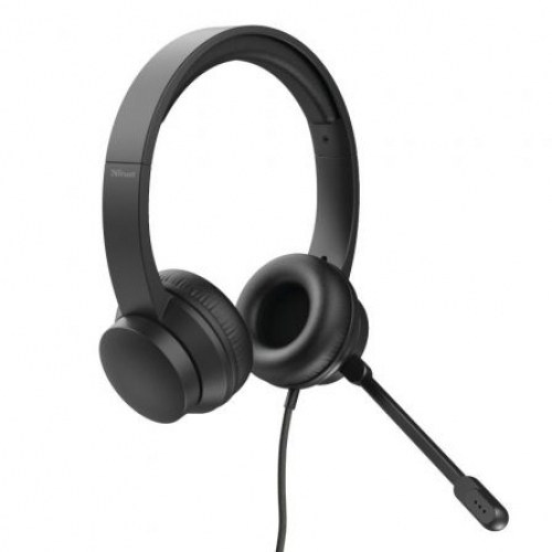 Auriculares Trust HS-200 On-Ear 24186/ con Micrófono/ USB/ Negros