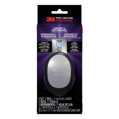 3M Pro Grade Precision Comfort & Performance Herramienta Manual de Lijado - Formato Grande - 9.3x17.7cm - Color Negro/Gris