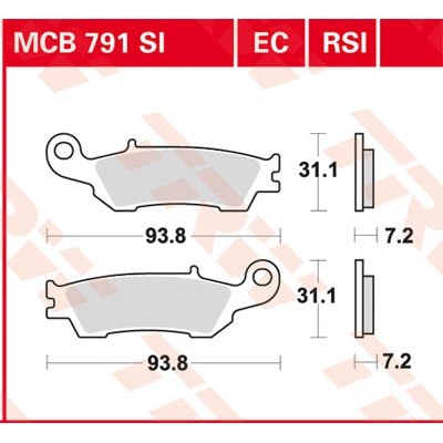 Pastillas de freno sinterizadas offroad Race serie RSI TRW MCB791RSI