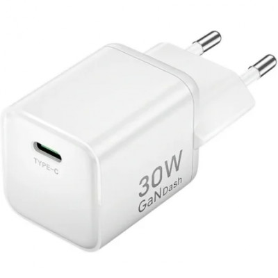 Cargador de Pared GaN Vention FCIW0-EU/ 1xUSB Tipo-C/ 30W