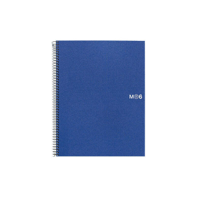 Miquel Rius Notebook6 Cuaderno de Espiral Formato A5 - 150 Hojas de 70gr Microperforadas con 2 Taladros - Cubiertas de Polipropileno - Cuadricula 5x5 - Color Azul