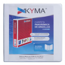 Carpeta Panorámica Kyma de Vinil Tamaño Carta 2 1/2 Aro en O Blanca