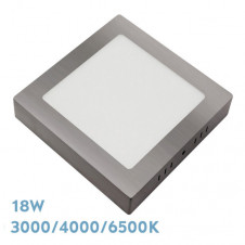 Downlight Superf.gabro 18w 3000k-4000k-6500k Niquel 1620lm 3,5x22x22 Cm