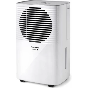 Deshumidificador Taurus PLEASANT, 12 litros/día, depósito 2,5 litros, 43 dB, drenaje continuo, para 25 m², blanco