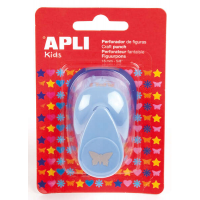 Apli Perforadora de Papel en Forma de Mariposa - Figura de 16mm - Perfora Papel, Carton y Cartulina de Hasta 220g/m² - Deposito de Papel - Doble Uso - Ideal para Scrapbooking, Manualidades y Decoracio