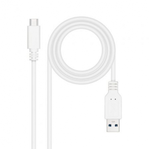 Cable USB 3.1 Nanocable 10.01.4002-W/ USB Tipo-C Macho - USB Macho/ 2m/ Blanco