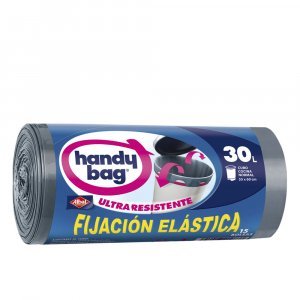 HANDY BAG FIJACION ELASTICA bolsa basura 30 litros 15 u