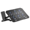 BASE DE REFRIGERACION PARA PORTATILES MARAS GAMING MNBC23 6 VENTILADORES LED AZUL STAND DE 6 POSICIONES ESTRUCTURA DE ACERO Y REGILLA DE ALUMINIO COLO