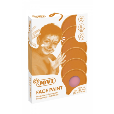 Jovi Estuche de 6 Botes Maquillaje Crema - Hipoalergenico - Base Grasa - Facil Aplicacion - Gran Cobertura - 12 Colores Mezclables - sin Parabenos - Retiro Facil - Color Rosa