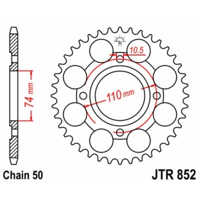 Corona JT 852 de acero con 41 dientes JTR852.41