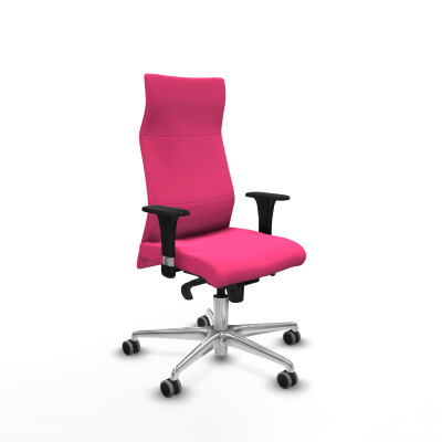 Albacete XL sincro similpiel rosa brazos 1D base aluminio ruedas 65mm engomadas