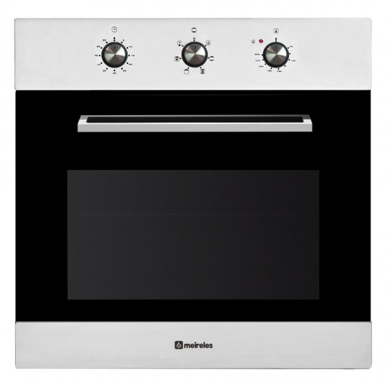 Horno multifunción Meireles MF 7606 X, 55 litros, 6 funciones, grill ventilado, temporizador, doble cristal, ventilación tangencial, clase A, inox