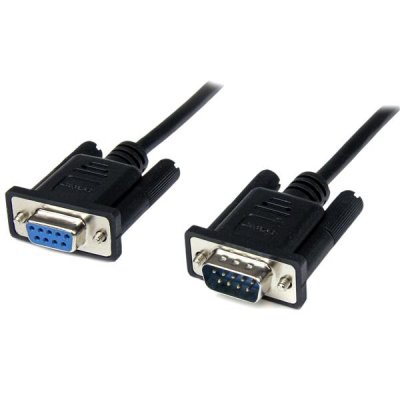 Cable 2m Módem Nulo Null Serie Serial DB9 Hembra a Macho - Negro