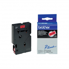 BROTHER Cinta laminada 12mm TC Negro sobre Rojo
