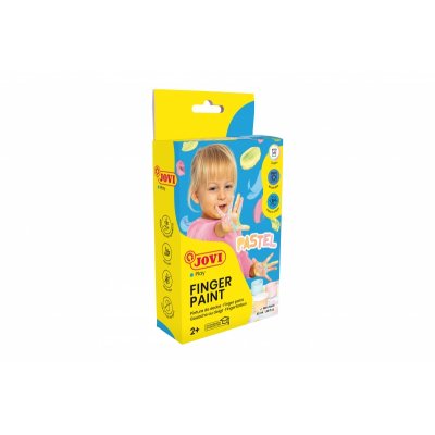 Jovi Finger Paint Estuche de 6 Botes Pintura de Dedos - Ingredientes Naturales - Mezclables - Textura Gelatinosa - Lavable - sin Gluten Ni Alergenos - Color Surtido