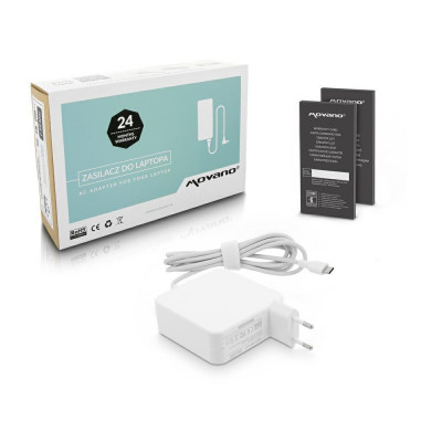 Cargador para portátil universal automático 65W 20V 3.25A Type-C Blanco Movano