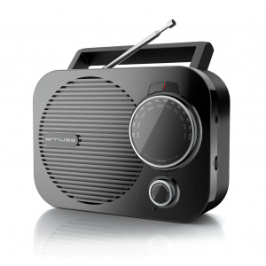 Radio portátil Muse M-050 R, FM/AM, entrada auxiliar, AC/DC, negro