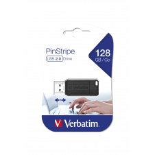 Memoria usb Verbatim PinStripe - Unidad USB de 128 GB - Negro 49071