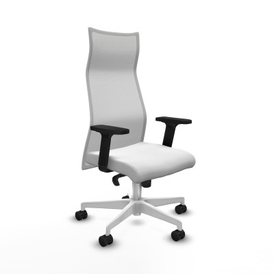 Albacete malla sincro malla blanca bali blanco brazos 2D base blanca ruedas 65 mm nailon