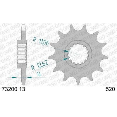 Piñón AFAM acero estándar 73200 - Paso 520 73200-13