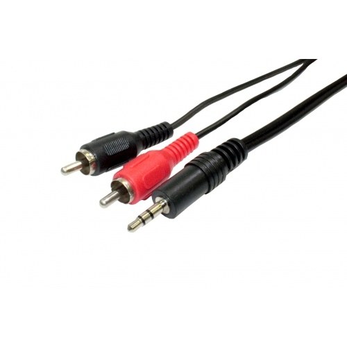Cable JACK 3,5 ST Macho a 2RCA Macho 3mts (BOLSA)