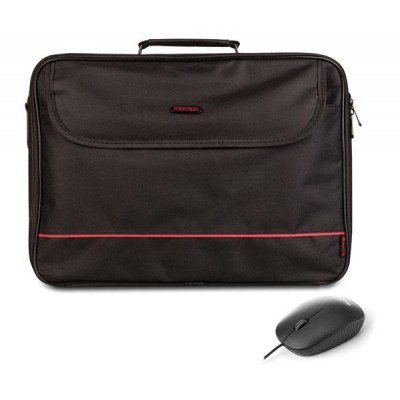Maletín + Ratón Monray Bureau Kit para Portátiles hasta 16/ Negro