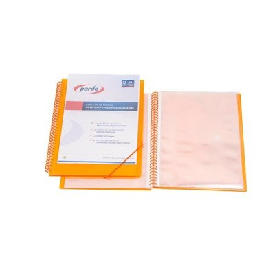 PARDO Carpeta 40 fundas espiral Studio Style PP folio naranja