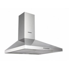 Campana decorativa de pared piramidal Corberó KURAMATHI400FNX, 60 cm, 409 m3/h, clase A, 3 velocidades, 55dB, filtro aluminio, 1 luz LED, acero...