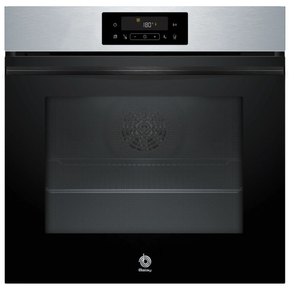 Horno pirolítico Balay 3HB4821X3, 71 litros, 7 funciones, Aqualisis, AirFry, AutoChef 10 recetas, clase A+, horno de leña, acero inoxidable