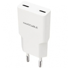 Cargador de Pared Nanocable 10.10.2029/ 2xUSB Tipo-C/ 30W/ Blanco