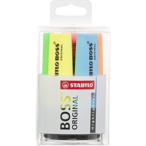 Stabilo Boss 70 Pack de 6 Marcadores Fluorescentes - Trazo entre 2 y 5mm - Recargable - Tinta con Base de Agua - Colores Surtidos